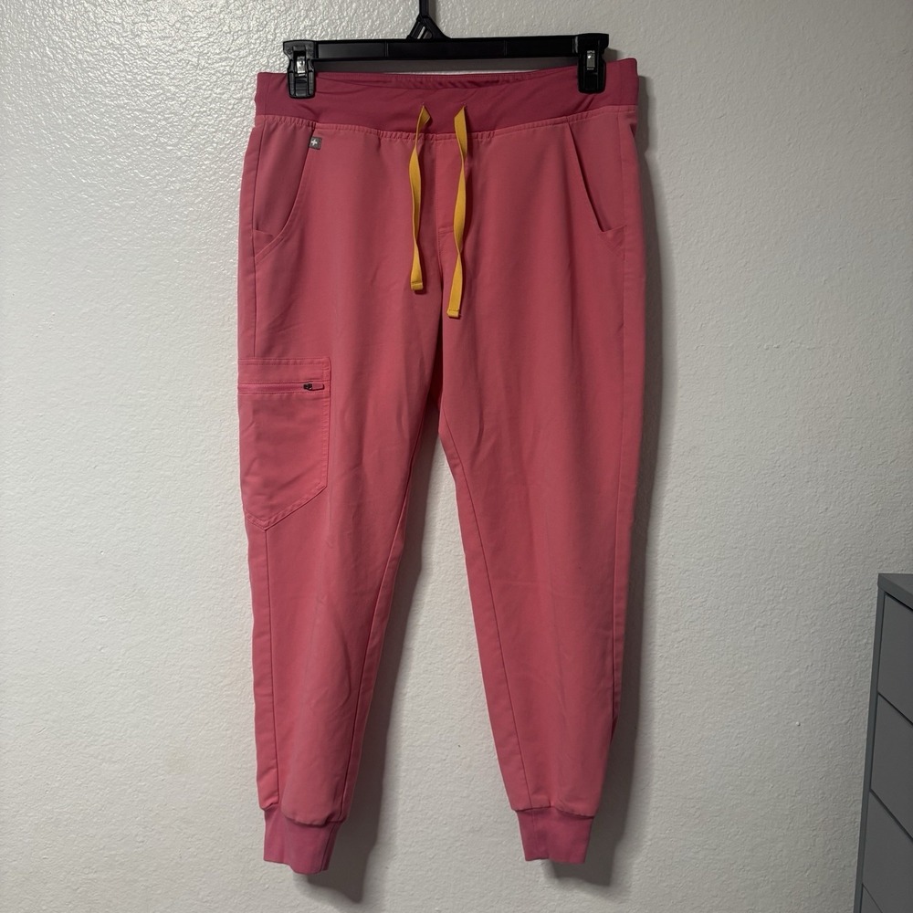 Figs Zamora Jogger Scrub Pants Womens Medium Petite Pink
